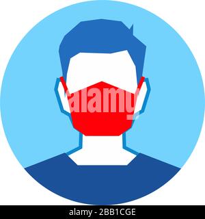 Covid-19 o Coronavirus 2019-nCoV prevenzione delle malattie icona infografica, sanità e medicina concetto di illustrazione vettoriale. Indossare le maschere Illustrazione Vettoriale