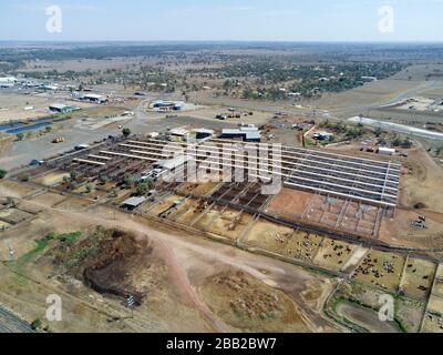 Antenna dei cantieri di vendita del bestiame Rom, il più grande del Queensland Australia del mondo Foto Stock