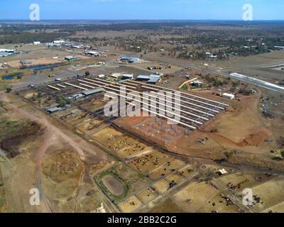 Antenna dei cantieri di vendita del bestiame Rom, il più grande del Queensland Australia del mondo Foto Stock