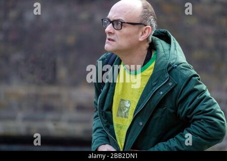 dominic Cummings, Consigliere speciale del primo Ministro, in arrivo a Downing Street Londra UK Foto Stock