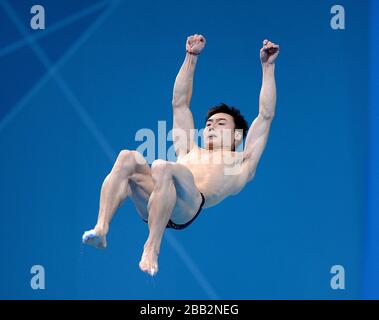 China Kai Qin durante la 3m Springboard Final maschile Foto Stock