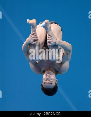 China Kai Qin durante la 3m Springboard Final maschile Foto Stock