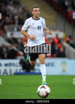 L'inglese Rickie Lambert in azione contro la Moldavia. Foto Stock