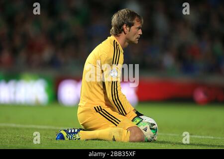 Il portiere dell'Irlanda del Nord Roy Carroll Foto Stock