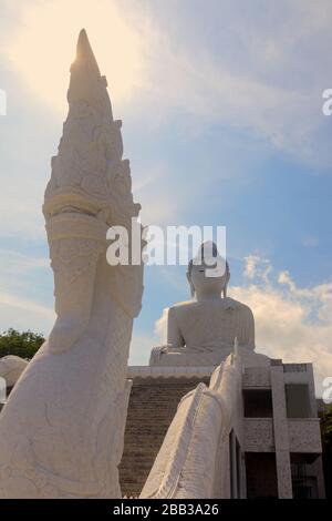 Il Grande Buddha di Phuket protetto da una Naga, Thailandia Foto Stock