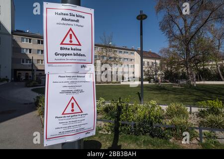 Wien, Maßnahmen gegen die Ausbreitung des Coronavirus - Vienna, azione contro la diffusione del virus Corona Foto Stock