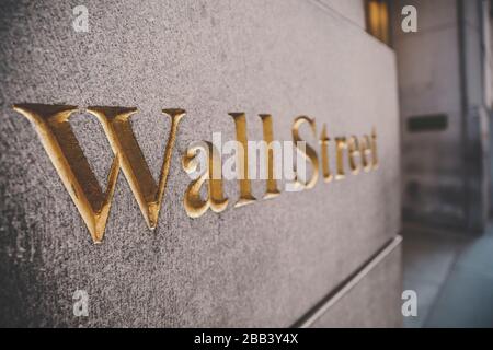 Wall Street Sign in New York Foto Stock