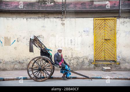 Mano tirato rikija a Calcutta, India Foto Stock