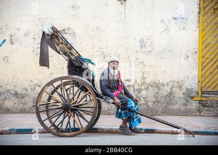 Mano tirato rikija a Calcutta, India Foto Stock