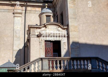 cappella e scala con balaustra Foto Stock