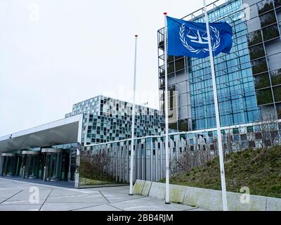 La costruzione del Tribunale penale internazionale dell'Aia Foto Stock