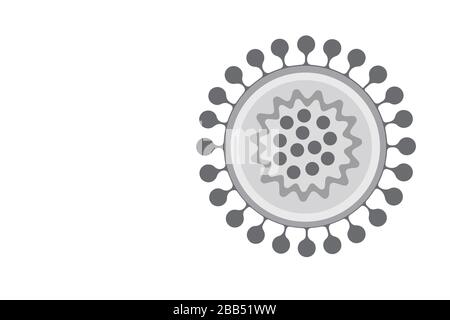 Virus o batteri isolati su sfondo bianco Foto Stock