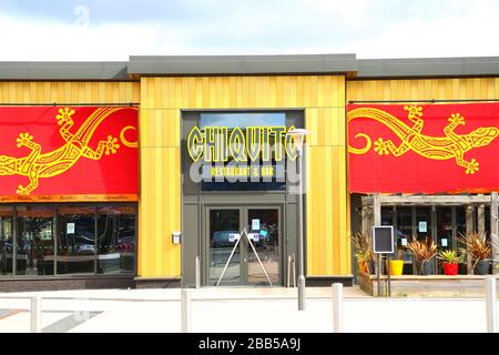 Shopping Parks deserte a causa di Coronavirus Lockdown credit Ian Faircognate/Alamy Stock Photos Foto Stock