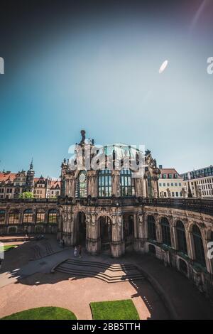 Glockenspiel, Padiglione del Palazzo Zwinger, Dresda, Sassonia (Sachsen), Germania (Deutschland) Foto Stock