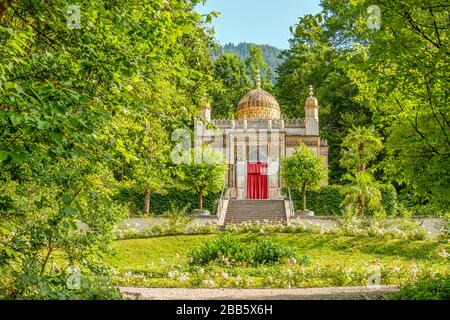 Chiosco moresco nel parco del castello di Linderhof, Ettal, Baviera, Germania Foto Stock