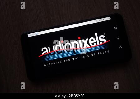 Sullo smartphone viene visualizzato il logo Audio pixel Limited Foto Stock
