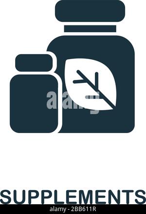 Icona supplementi. Illustrazione semplice dalla collezione sana di lifestyle. Icona Creative Supplements per il web design, modelli, infografiche e altro ancora Illustrazione Vettoriale