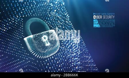 Internet Coputer cyber security background. Cyber Crime illustrazione vettoriale. serratura digitale illustrazione vettoriale EPS 10. Illustrazione Vettoriale
