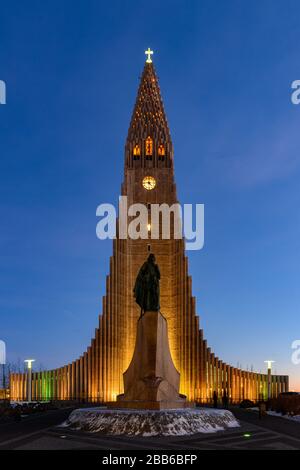 Hallgrimskirkja, Reykjavik, Islanda Foto Stock