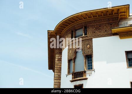 Bella architettura araba con piccoli dettagli a Rabat, Marocco Foto Stock