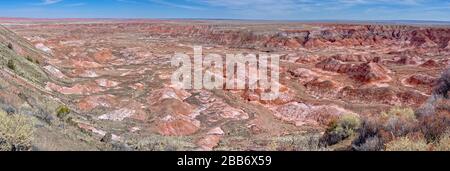 Vista da Tiponi Point, Petrificed Forest National Park, Arizona, Stati Uniti Foto Stock