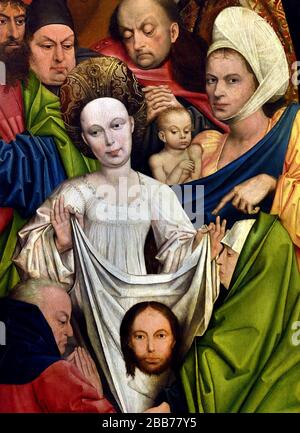 Saint Veronica e un gruppo di Cavalieri 1477 - 1478 Derick Baegert 1440 1515 Wesel Germania tedesca Foto Stock