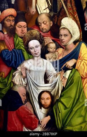 Saint Veronica e un gruppo di Cavalieri 1477 - 1478 Derick Baegert 1440 1515 Wesel Germania tedesca Foto Stock