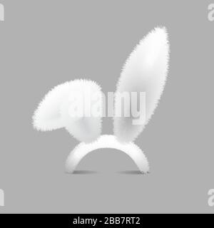 Vettore realistico orecchie di coniglio. Illustrazione Vettoriale