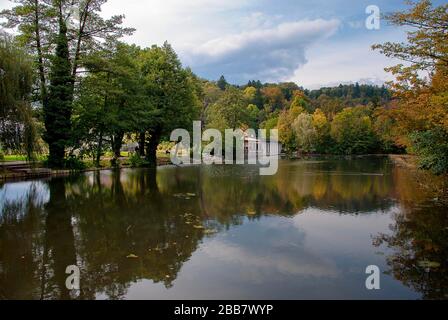 Il tranquillo Parco Tivoli di Lubiana, Slovenia Foto Stock
