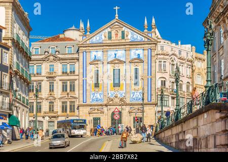 Porto - Febbraio 2019, Portogallo: Veduta della Chiesa di Sant'Antonio (Igreja de Santo Antonio dos Congregados) Foto Stock