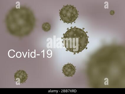 Illustrazioni concetto coronavirus COVID-19. Virus wuhan dalla cina. Illustrazione Vettoriale