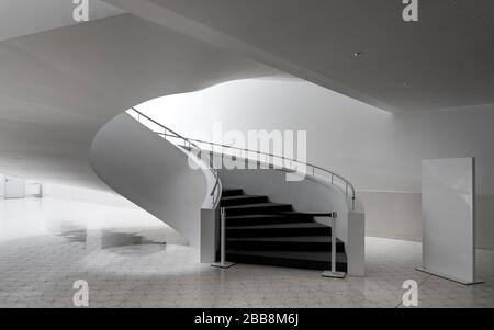 Szczecin; Polonia; ripresa interna della Filarmonica moderna e di nuova costruzione, utilizzata per concerti ed eventi musicali Foto Stock