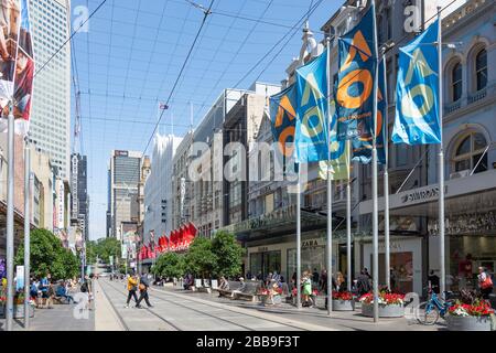 Bourke Street, City Central, Melbourne, Victoria, Australia Foto Stock