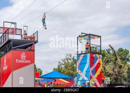 Area giochi per bambini al Melbourne Open 2020 tennis online, City Central, Melbourne, Victoria, Australia Foto Stock