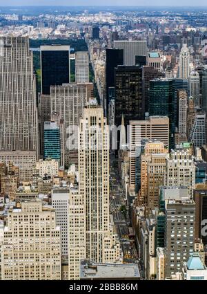 Vista dall'Empire state Building di Central Park, New York, NY USA Foto Stock