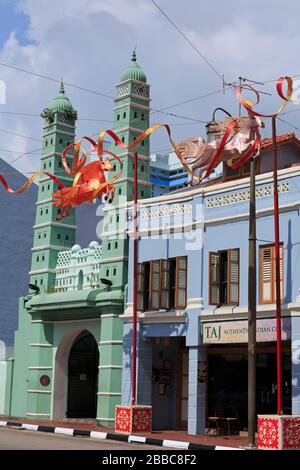 Moschea di Jamae, quartiere di Chinatown, Singapore, Asia Foto Stock