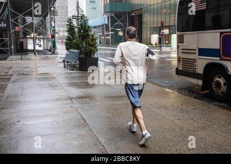 Strade vuote di New York City durante la quarantena di Coronavirus Foto Stock