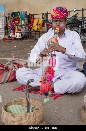 Street serpente incantatore India Foto Stock