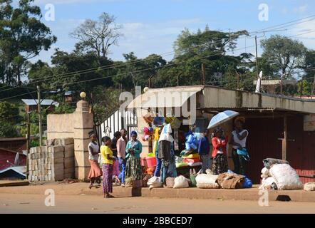 Mercato scena in Wush-Wush, Etiopia. Foto Stock