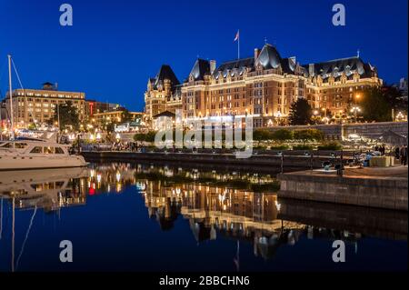 Empress Hotel, Victoria Inner Harbor, British Columbia, Canada Foto Stock