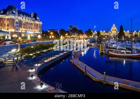 Empress Hotel, Victoria Inner Harbor, British Columbia, Canada Foto Stock