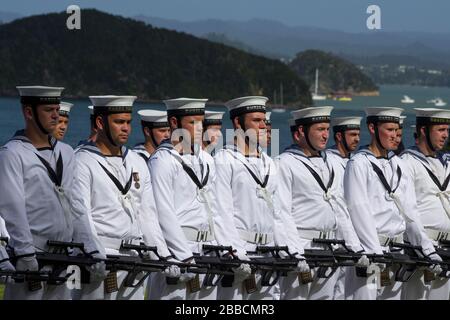 Bay of Islands, Nuova Zelanda. Celebrazioni del giorno di Waitangi Foto Stock