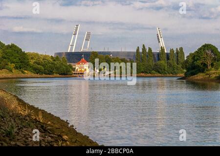 Lo Stadio Weser sul Weser a Brema Foto Stock