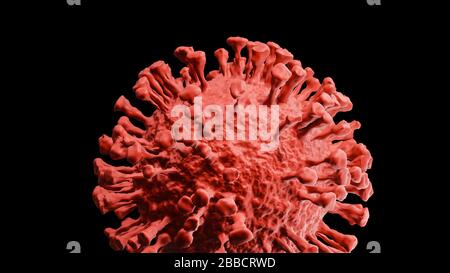 Illustrazione del coronavirus, pandemia, rappresentazione 3D, concettuale, modello, cellula Foto Stock