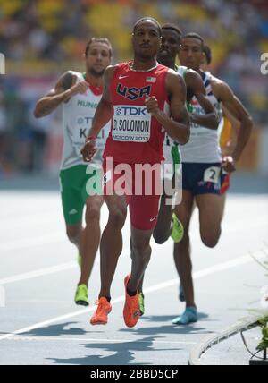 USA Duane Solomon compete nelle manche maschili della 800m il giorno uno dei Campionati mondiali di atletica leggera IAAF 2013 allo stadio Luzhniki di Mosca, Russia. Foto Stock