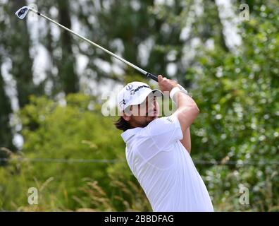 Jason Day in Australia durante il terzo giorno di pratica per il 2013 Open Championship al Muirfield Golf Club, East Lothian Foto Stock