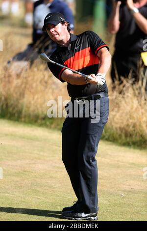 Rory McIlroy dell'Irlanda del Nord durante il secondo giorno del Campionato Open 2013 al Muirfield Golf Club, East Lothian Foto Stock