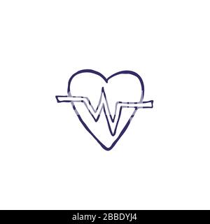 Icona disegnata a mano medica isolata su sfondo bianco. Medicina semplice cartone animato simbolo. Illustrazione del vettore. Illustrazione Vettoriale