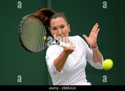 Jelena Jankovic in Serbia in azione contro Johanna Konta della Gran Bretagna Foto Stock