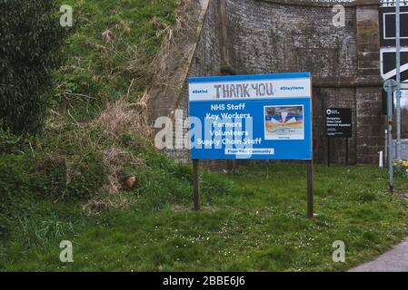 Grazie NHS segno, Nantwich Foto Stock